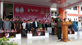 Dandim 1307/Poso Letkol Arm. Edi Yulian Budiargo, S.Sos., M.Han jadi Inspektur Upacara, Hari Kesaktian Pancasila, 1 Juni 2025