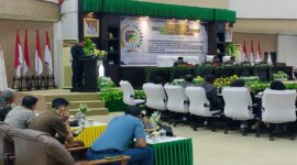  Fraksi PPP, Rinaldy saat memberikan tanggapan atas Pidato Pengantar Bupati terkait pertangunggungjawaban Pelaksanaan APBD tahun 2024, Rabu 23 Juli 2025