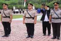 Polres Tojo Una-Una menggelar serah terima jabatan (sertijab) Kasatlantas dan pengukuhan Kasihumas di Lapangan Apel Mapolres, Kamis (7/8/2025). 