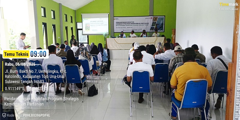BRMP Sulawesi Tengah menggelar pendampingan program strategis Kementerian Pertanian di Aula Dinas Pertanian dan Ketahanan Pangan Kabupaten Tojo Una-Una, Rabu (6/8/2025).