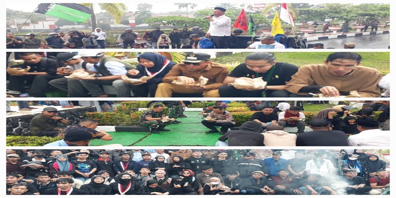 Forkopimda Touna, termasuk Bupati Ilham Lawidu, Kapolres AKBP Yanna Djayawidya, Kajari Dr. Rizky Fachrurrozi, Dandim 1307/Poso Letkol Arm Edy Yulian Budiargo, Ketua DPRD Gusnar A. Suleman, mengawal ratusan mahasiswa PSDKU Universitas Tadulako Tojo Una-Una (UNTAD Touna) yang menggelar aksi damai, Senin (1/9/2025). 