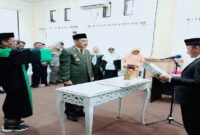 Prosesi pelantikan Alfian sebagai Sekretaris Daerah (Sekda) Kabupaten Tojo Una-Una, Jumat (12/9/2025).