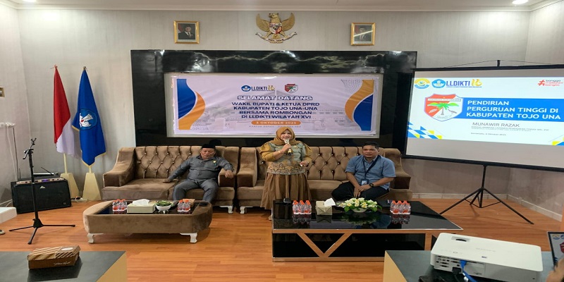 Wakil Bupati Tojo Una-Una, Hj. Surya, secara intensif melakukan koordinasi dengan Lembaga Layanan Pendidikan Tinggi (LLDIKTI) Wilayah XVI Gorontalo untuk mempercepat pendirian politeknik.