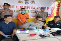Wakapolres Touna Kompol Mulyadi saat menggelar Konferensi Pers di Kantin Makopolres Touna, Rabu, 26 November 2025.(ist)