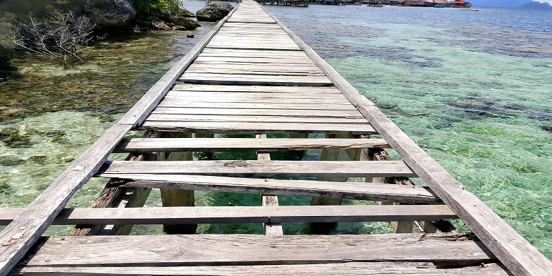 Kondisi jembatan objek wisata Pulau Papan (ist)