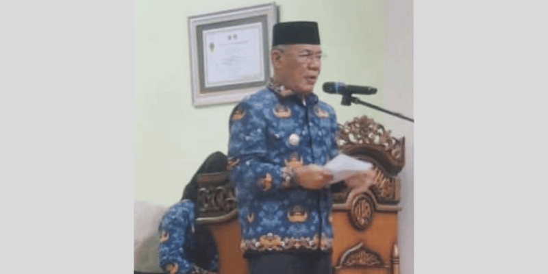 Bupati Banggai Kepulauan, Rusli Moidady saat menghadiri peringatan Isra Miraj Nabi Muhammad SAW 1447 Hijriyah, Senin (19/01/2026).