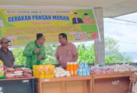 Wakil Bupati Banggai Kepulauan, Serfi Kambey, membuka kegiatan Gerakan Pangan Murah yang dipusatkan di halaman Kantor Dinas Ketahanan Pangan, Jumat (13/2/26).