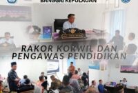Rapat terdiri dari Koordinator Wilayah (Korwil) dan Pengawas Pendidikan se-Kabupaten. Pertemuan berlangsung di Ruang Kerja Kadis, Jumat (20/2/2026).
