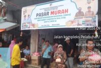 Dinas Perdagangan, Perindustrian, Koperasi, dan UKM (Disperindagkop) Kabupaten Tojo Una-Una (Touna) menggelar pasar murah bersubsidi di Kompleks Pelabuhan, Kecamatan Una-Una, Kamis (12/3/2026).