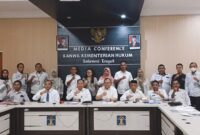 Sekretaris Daerah (Sekda), Muh. Aris Susanto, S.E., M.E. menggelar audiensi dengan Kepala Kantor Wilayah (Kakanwil) Kementerian Hukum dan HAM Sulawesi Tengah, Rakhmad Renaldy, di Palu, Rabu (11/3/2026).