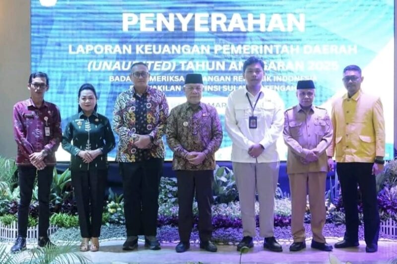 Pemerintah Kabupaten Banggai Kepulauan menyerahkan Laporan Keuangan Pemerintah Daerah (LKPD) Tahun 2025 kepada Badan Pemeriksa Keuangan (BPK) Provinsi Sulawesi Tengah, Selasa (31/3/2026).