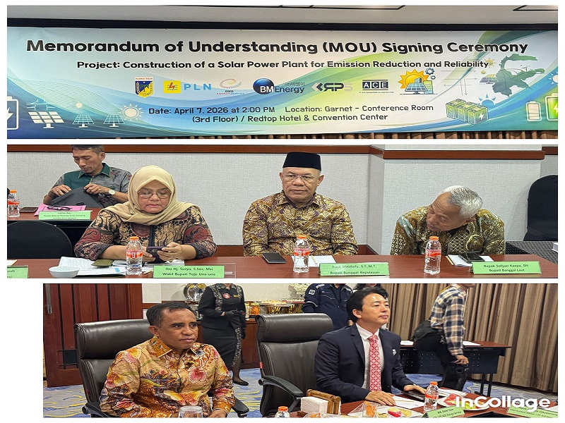 Wakil Bupati Tojo Una-Una, Hj.Surya Lapasiri saat menghadiri Penandatanganan Memorandum of Understanding (MoU) Pembangunan Pembangkit Listrik tenaga surya oleh Gubernur Sulteng Anwar Hafid dan Ace Energy Service di Redtop Hotel & Convention Center Jakarta,Selasa (7/4/2026).
