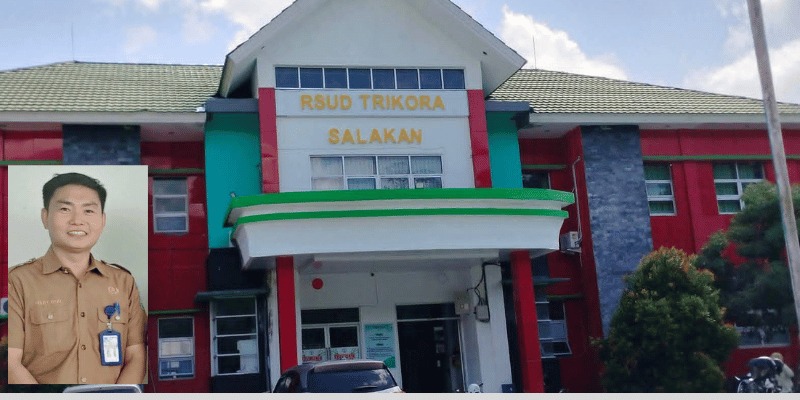 RSUD Trikora Salakan kabupaten Banggai Kepuluan. (Insert:  Direktur RSUD Trikora Salakan, dr. Feldy, SpB,)