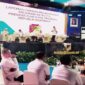 Bupati Tojo Una-Una, Ilham Lawidu, memaparkan pelaksanaan Program Nasional ASTA CITA di hadapan Gubernur Sulawesi Tengah, Anwar Hafid, dan para kepala daerah se-Sulawesi Tengah dalam Rakor ASTA CITA di Gedung Serba Guna Matano, Bungku, Morowali, Rabu (13/5/2026).