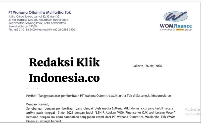 Hak Jawab atas pemberitaan berjudul 