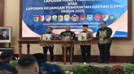 Penyerahan Hasil Pemeriksaan atas Laporan Keuangan Daerah Kabupaten Banggai Kepulauan Selasa, (26/05/2026).