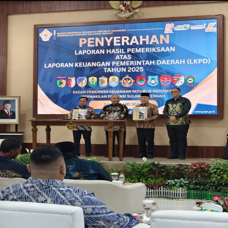 Penyerahan Hasil Pemeriksaan atas Laporan Keuangan Daerah Kabupaten Banggai Kepulauan Selasa, (26/05/2026).