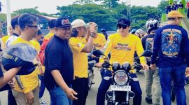 Bupati Tojo Una-Una, Ilham Lawidu, resmi membuka Jambore Yamaha RX King Indonesia Regional VI Sulawesi di Lapangan Kota Bumi Mas Uemalinku, Kecamatan Ratolindo, Sabtu (28/6/2026)