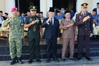 Bupati Banggai Kepulauan, Rusli Moidady, S.T.M.T, AIFO membacakan sambutan Kepala Badan Pembinaan Ideologi Pancasila (BPIP) Republik Indonesia pada upacara peringatan Hari Lahir Pancasila yang digelar Senin, (1/6/26).
