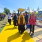 Wakil Bupati Tojo Una-Una Surya Lapasiri menghadiri puncak peringatan HUT ke-18 Kabupaten Sigi, Rabu (24/6/2026).