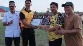 Lantas FC berhasil juara dalam turnamen Bhayangkara Cup 2026 Touna, di Lapangan Bakti Satria Polres Touna, Rabu (1/7/2026).