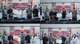 Ketua KPU Kabupaten Tojo Una-Una Ahdin L. Nondo memimpin Rapat Pleno Terbuka Penetapan Rekapitulasi Pemutakhiran Data Pemilih Berkelanjutan (PDPB) Triwulan II Tahun 2026 di Kantor KPU Kabupaten Tojo Una-Una, Ampana, Rabu  lalu (1/7/2026). 

