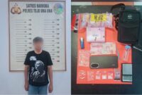 Barang bukti yang diduga narkotika jenis sabu seberat bruto 2,68 gram beserta sejumlah barang bukti lainnya yang disita dari seorang pria berinisial DSI (26) di Desa Dondo Barat, Kecamatan Ratolindo, Selasa (1/7/2026).

